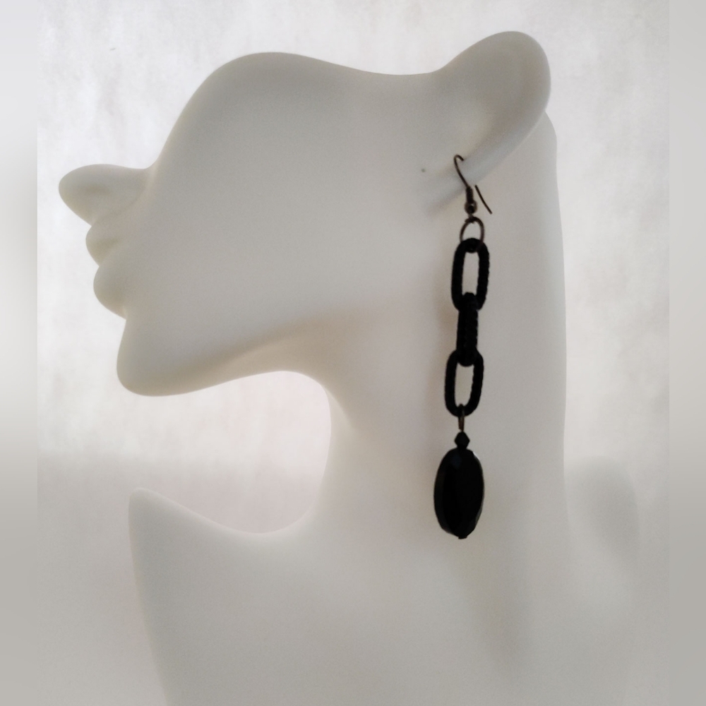 New Black Crystal Drop Earrings